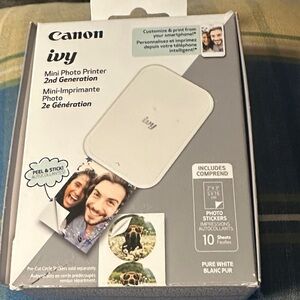 Canon Ivy 2nd Generation Mini Photo Printer in White